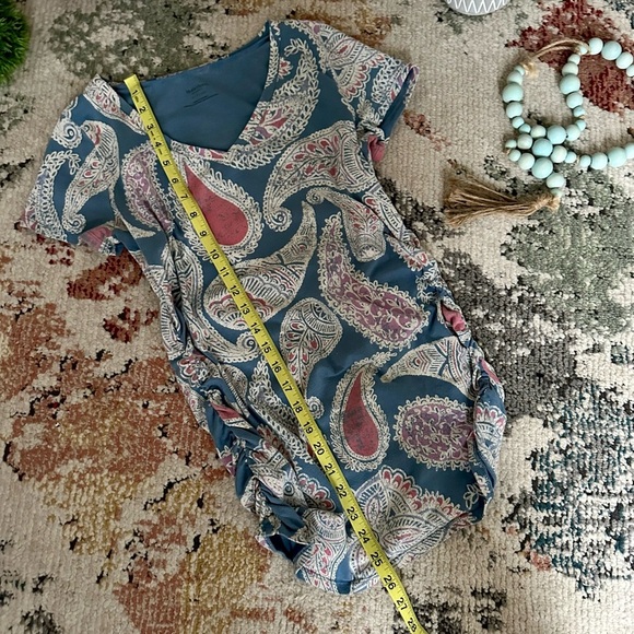 Y2K Motherhood Maternity Women’s Paisley Print V-Neck Top Size Maternity Small - Picture 11 of 13